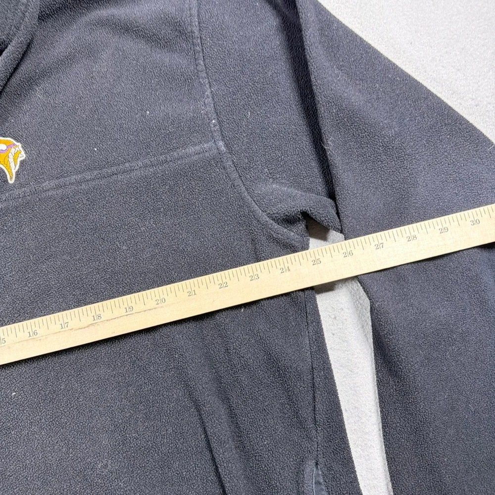 VTG Minnesota Vikings Lee Sport Pullover Men Large Quarter Zip Black Fleece